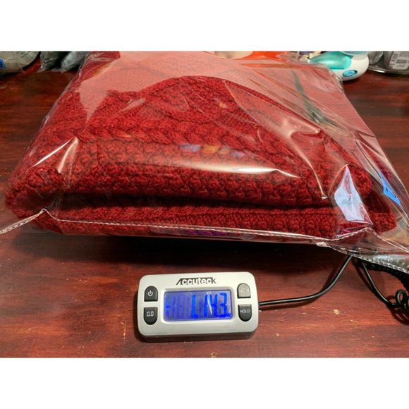 J Crew Cable Knit, Turtle Neck Medium Red Knit Fisherman Wool - Picture 5 of 5